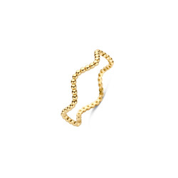 BLUSH 1262YGO 14krt geelgouden ring, golvend pareldraad