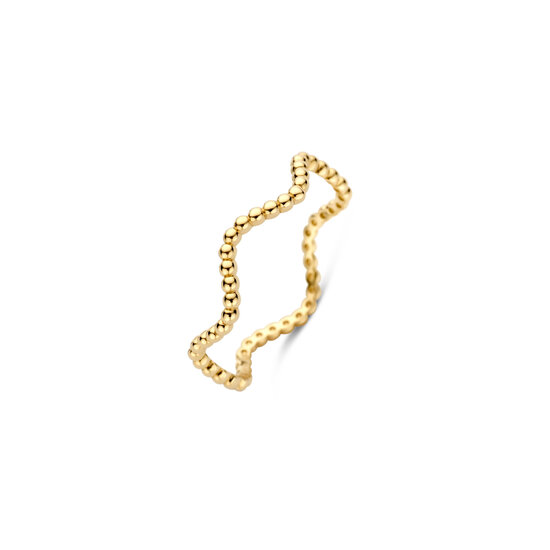 Blush BLUSH 1262YGO 14krt geelgouden ring, golvend pareldraad