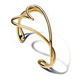 Pandora PANDORA 563808C00 Heart 14k gold-plated open bangle, size 2