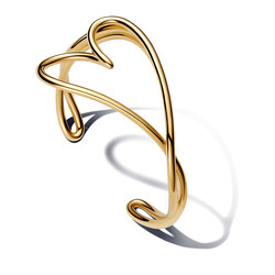 PANDORA 563808C00 Heart 14k gold-plated open bangle