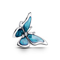 Pandora PANDORA 793747C01 Butterfly sterling silver charm with zirconia, black, teal and purple enamel