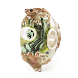 TROLLBEADS TGLBE-20448 Glasbedel: Omhelzing van de kikker