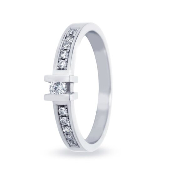 by R&C R&C Spring Collection Julie ring RIN0095PAVW, witgoud 0.02ct P/W en totaal 0.10ct P/W maat 54