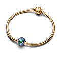 Pandora PANDORA 762431C01 Earth 14k gold-plated charm with blue, turquoise and gold glitter enamel