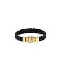 Buddha to Buddha BUDDHA TO BUDDHA 138BL GV Barbara Leather Bracelet Black Gold Vermeil