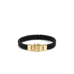 BUDDHA TO BUDDHA 138BL GV Barbara Leather Bracelet Black Gold Vermeil