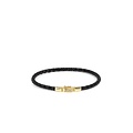 Buddha to Buddha BUDDHA TO BUDDHA J016BL GV George Mini Leather Bracelet Black Gold Vermeil