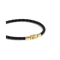 Buddha to Buddha BUDDHA TO BUDDHA J016BL GV George Mini Leather Bracelet Black Gold Vermeil