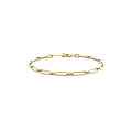 Blush BLUSH 2189YGO 14krt Geelgouden paperclipschakel armband met tussenogen, 18.5 cm