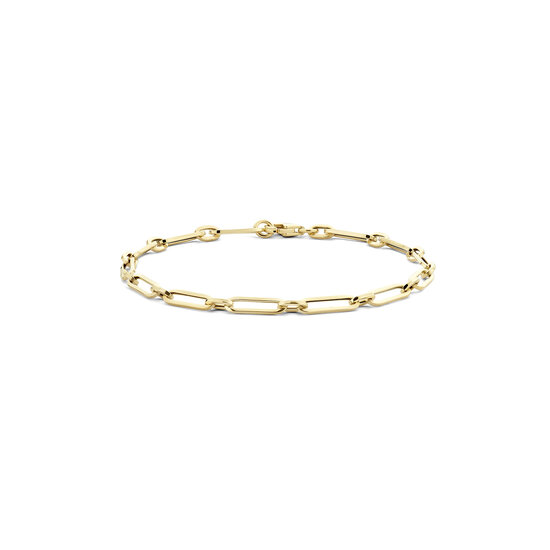 Blush BLUSH 2189YGO 14krt Geelgouden paperclipschakel armband met tussenogen, 18.5 cm