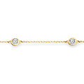 Blush BLUSH 2238YZI 14krt Geelgouden fijn armbandje, 5x zirconia in ronde zetting, 18 cm