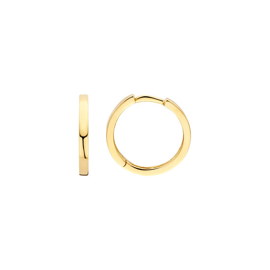 Blush BLUSH 7308YGO 14krt geelgouden klapcreolen, rond, vlak, 13 mm