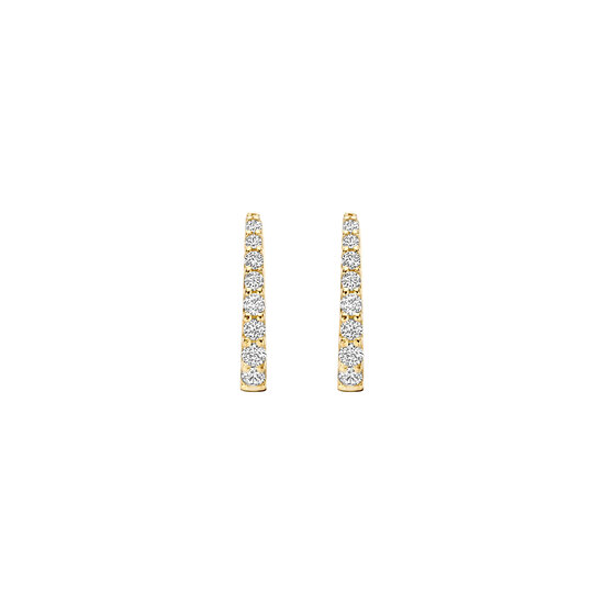 Blush BLUSH 7341YZI 14krt geelgouden ovale klapcreolen, uitlopende vorm, met zirconia's, 13.7 mm