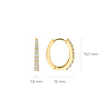 Blush BLUSH 7341YZI 14krt geelgouden ovale klapcreolen, uitlopende vorm, met zirconia's, 13.7 mm