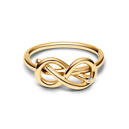 Pandora PANDORA 163759C01 Infinity knot 14k gold-plated ring with zirconia