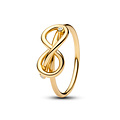 Pandora PANDORA 163759C01 Infinity knot 14k gold-plated ring with zirconia