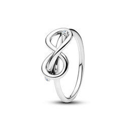PANDORA 193759C01 Infinity knot sterling silver ring with zirconia