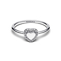 Pandora PANDORA 193801C01 Engravable heart sterling silver ring with zirconia