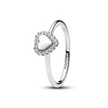 Pandora PANDORA 193801C01 Engravable heart sterling silver ring with zirconia