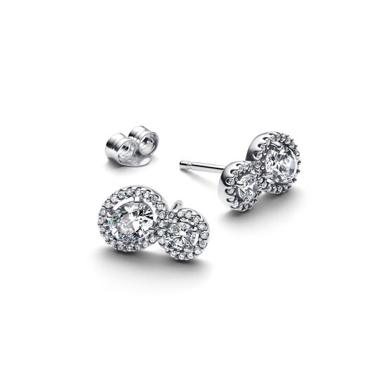Pandora PANDORA 293774C01 Sterling silver stud round earrings with zirconia