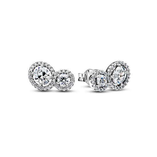 Pandora PANDORA 293774C01 Sterling silver stud round earrings with zirconia