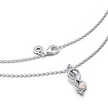 Pandora PANDORA 393762C01 Infinity knot sterling silver pendant necklace with pink lacquered artificial pearl and zirconia