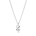 Pandora PANDORA 393762C01 Infinity knot sterling silver pendant necklace with pink lacquered artificial pearl and zirconia