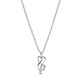 Pandora PANDORA 393762C01 Infinity knot sterling silver pendant necklace with pink lacquered artificial pearl and zirconia