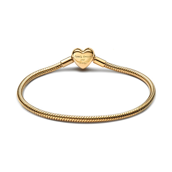 Pandora PANDORA SHINE 563758C01 Infinity heart snake chain 14k gold-plated bracelet with zirconia