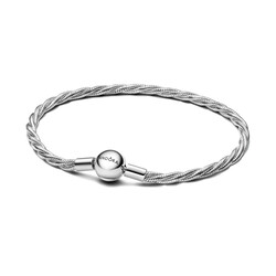 PANDORA 593757C00 Twisted snake chain sterling silver bracelet
