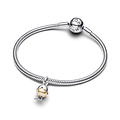 Pandora PANDORA 793748C01 Easter egg sterling silver dangle with golden lacquered artificial pearl