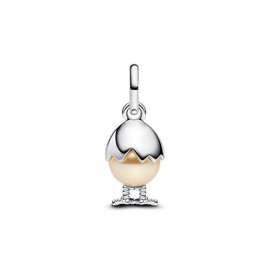 Pandora PANDORA 793748C01 Easter egg sterling silver dangle with golden lacquered artificial pearl