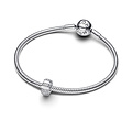 Pandora PANDORA 793785C01 Sterling silver clip with zirconia and shimmering white enamel (silicone grip)