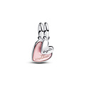 Pandora PANDORA 793766C01 Mother and daughter hearts sterling silver splittable dangle with pink bioresin man-made mother of pearl