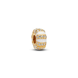 PANDORA 763785C01 14k Gold-plated clip with zirconia