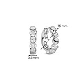 Ti Sento Milano TI SENTO MILANO 78008ZI Zilver gerhodineerde klapcreolen 15mm, met bolletjes en ronde zirconia's