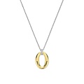 Ti Sento Milano TI SENTO MILANO 34091ZY/42 Zilver gerhodineerd collier met ovale vergulde hanger, oog pavé zirconia's, 42cm