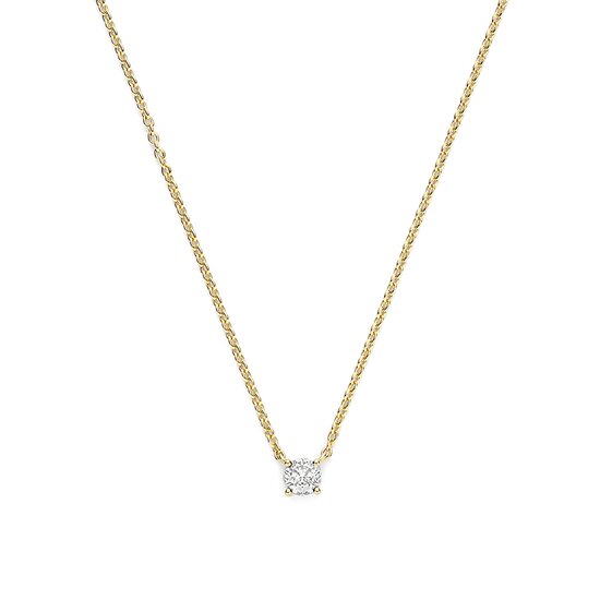 Ti Sento Milano TI SENTO MILANO 34087ZY/42 Zilver verguld collier met soltairhanger zirconia 5mm, 42cm