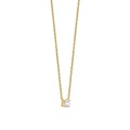 Ti Sento Milano TI SENTO MILANO 34087ZY/42 Zilver verguld collier met soltairhanger zirconia 5mm, 42cm