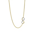 Ti Sento Milano TI SENTO MILANO 34085ZY/43 Zilver verguld collier met vast hanger, infinity, deels pavé zirconia's, 43cm
