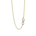 Ti Sento Milano TI SENTO MILANO 34085ZY/43 Zilver verguld collier met vast hanger, infinity, deels pavé zirconia's, 43cm