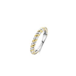 TI SENTO MILANO 12378SY Zilver gerhodineerde ring, bicolar gedraaid, 3mm dik
