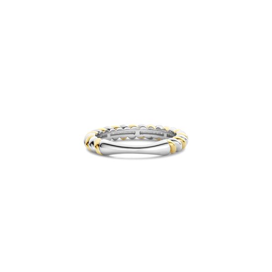 Ti Sento Milano TI SENTO MILANO 12378SY Zilver gerhodineerde ring, bicolar gedraaid, 3mm dik