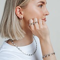 Ti Sento Milano TI SENTO MILANO 23054ZY Zilver gerhodineerde armband, ronde, open en dichte schakeltjes, verguld en met zirconia