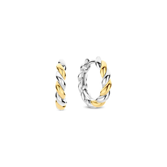 Ti Sento Milano TI SENTO MILANO 78021SY Zilver gerhodineerde klapcreolen, gedraaid met verguld