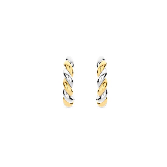 Ti Sento Milano TI SENTO MILANO 78021SY Zilver gerhodineerde klapcreolen, gedraaid met verguld