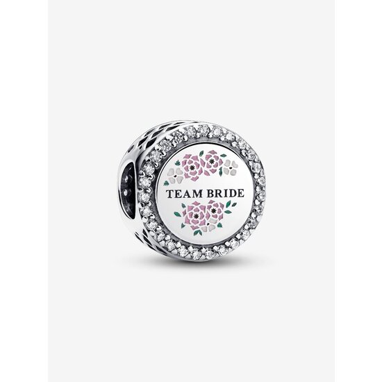 Pandora PANDORA 792016CZ_E089 Team bride sterling silver charm with zirconia and enamel