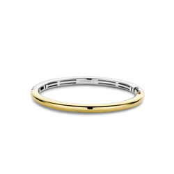 TI SENTO MILANO 23010SY Zilveren vergulden bangle, glad 5 mm, met scharnier, maat M