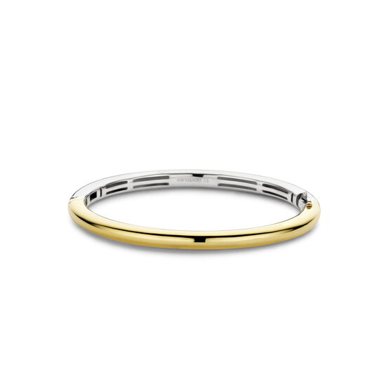 Ti Sento Milano TI SENTO MILANO 23010SY Zilveren vergulden bangle, glad 5 mm, met scharnier, maat M