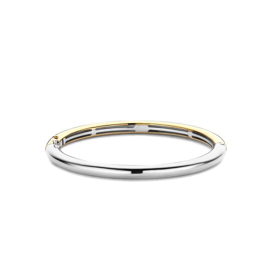Ti Sento Milano TI SENTO MILANO 23010SY Zilveren vergulden bangle, glad 5 mm, met scharnier, maat M